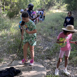 campers hiking