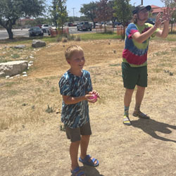 campers playing with water balloons