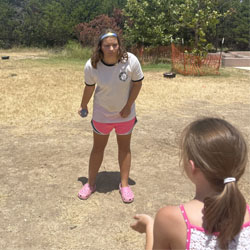 campers playing with water balloons