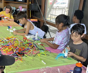 campers making insect models