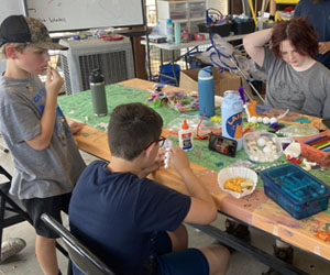 campers making insect models