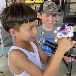 campers making insect model