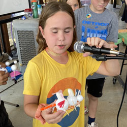 campers making insect model