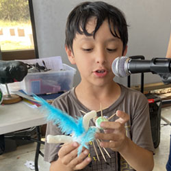 campers making insect model