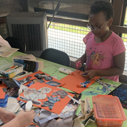 campers making collages