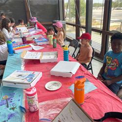 campers making insect boxes