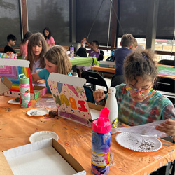 campers making insect boxes