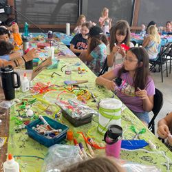 campers making insect models