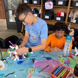 campers making insect models