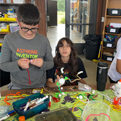 campers making insect models