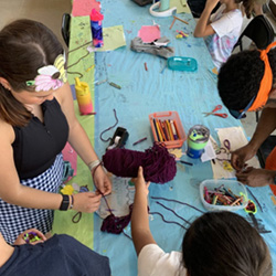 campers making insect masks