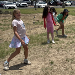 campers playing with water balloons