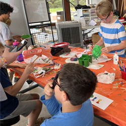 campers making aquatic animals