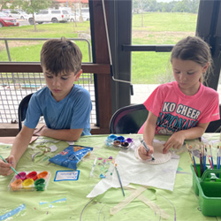 campers making aquatic animals