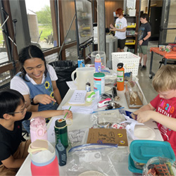 campers making aquatic animals