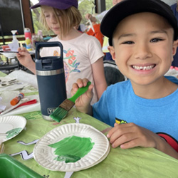 camper making aquatic animal