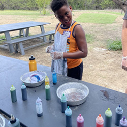 tie-dye shirt table