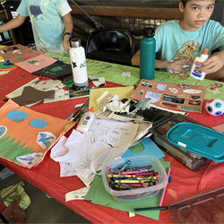 campers making collages