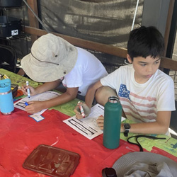 campers doing word activity