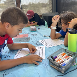 campers doing word activity