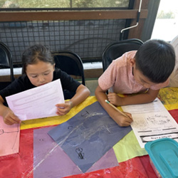 campers doing word activity