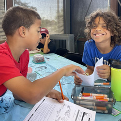 campers doing word activity