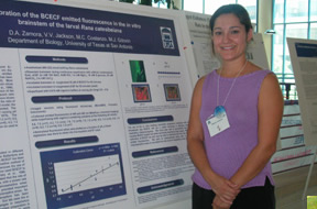 Debora Zamora and her research poster