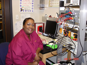 Floretta Jones in the Tech Lab
