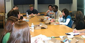 students seated at a lunch table