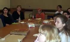 students seated at table