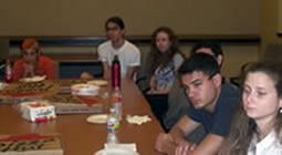 students seated at table