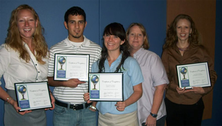 Anna Boeck, Joshua Conner, Jewell Cozort, Dr. Bush, and Jennifer Guerrero