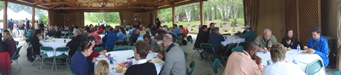 people sitting at event tables