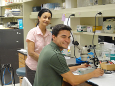 Nicholas Morales at lab table