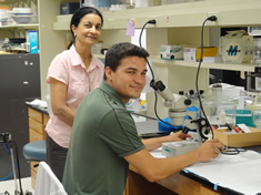 Nicholas Morales at lab table