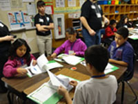 students working at desks