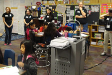 students working at desks