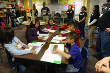 students working at desks