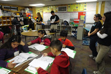 students working at desks