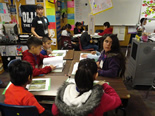 students working at desks