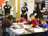 students working at desks