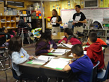 students working at desks