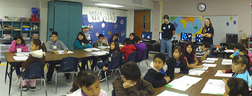 students working at desks