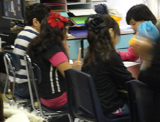 students working at desks