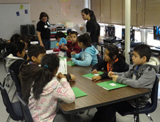 students working at desks