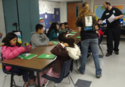 students working at desks