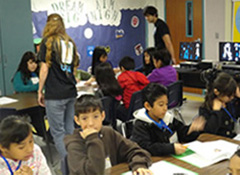 students working at desks