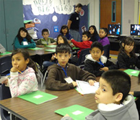 students working at desks