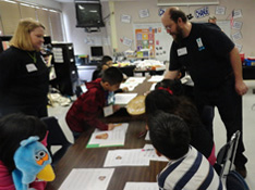 students working at desks