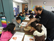 students working at desks